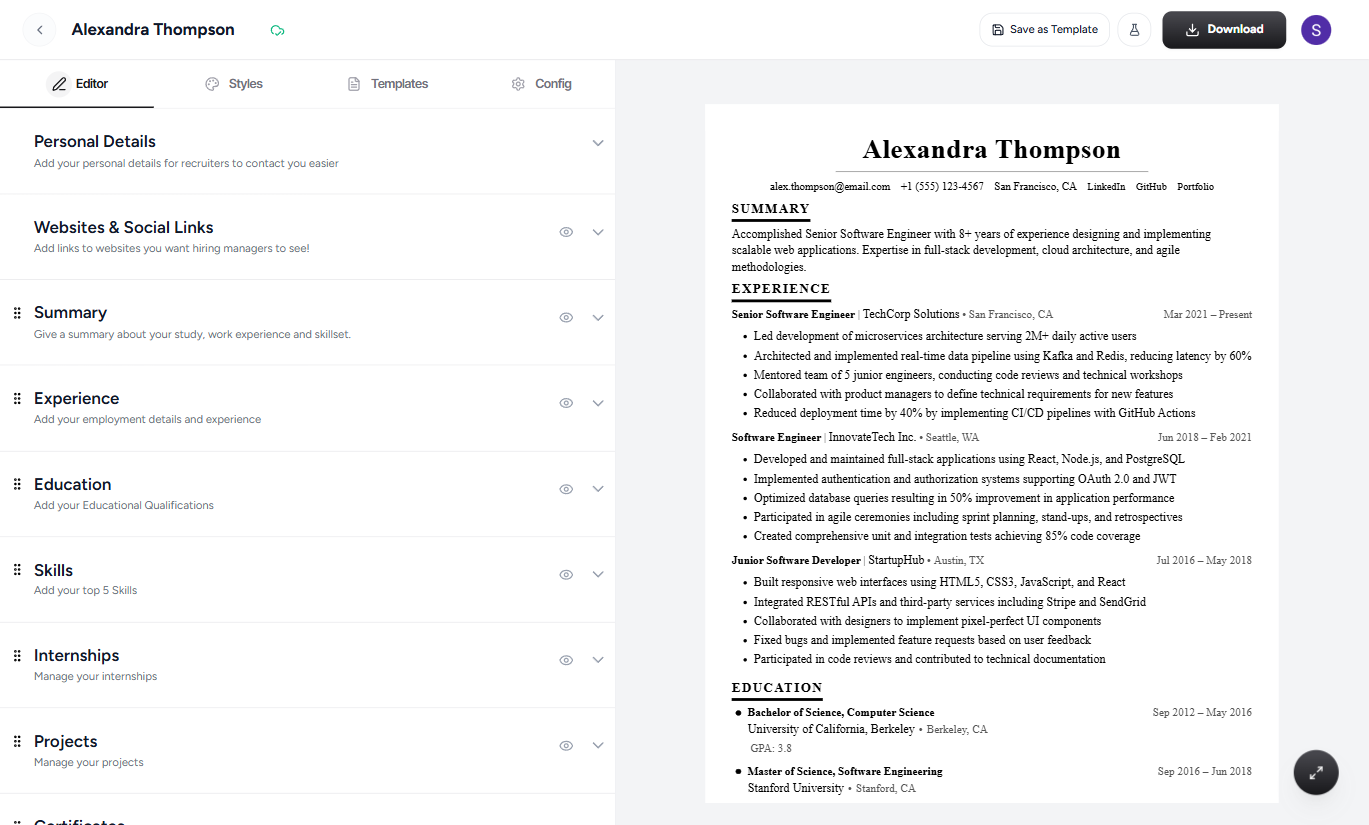 JobPylot Resume Builder